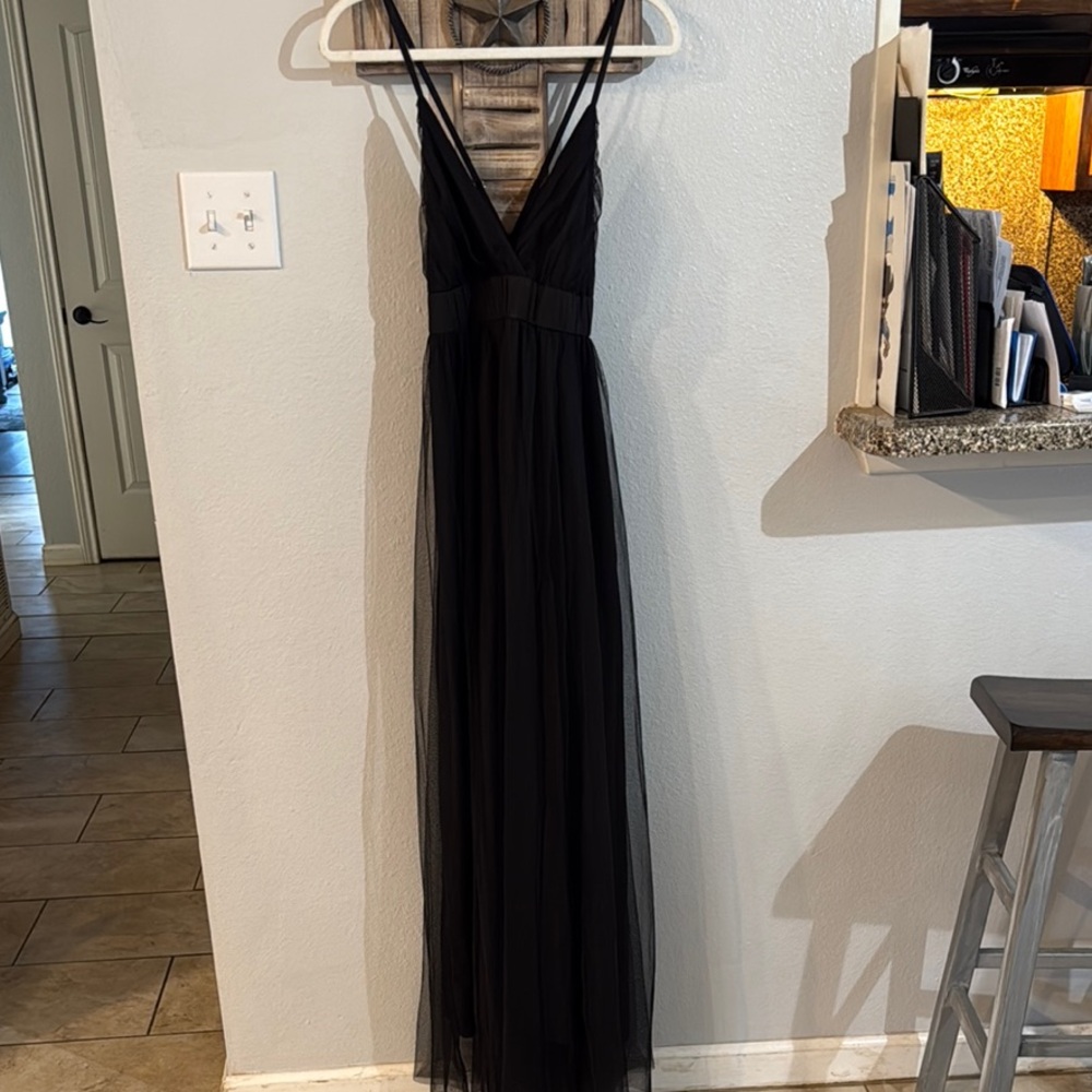 Source Unknown Black Maxi Gown for beach or casual wedding